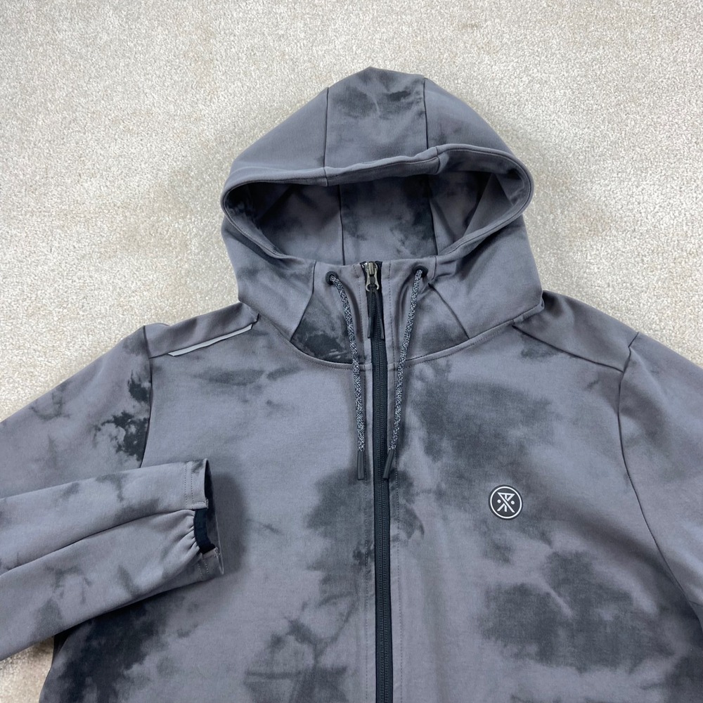 Roark Run Amok El Morro Motorhead Hoodie Mens Medium Grey Tie Dye Full Zip - Picture 1 of 14